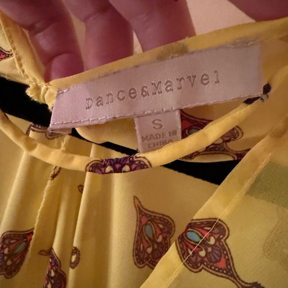 Dance & Marvel Yellow Kimono with Multicolor Patterns Sz.S - Picture 3 of 4